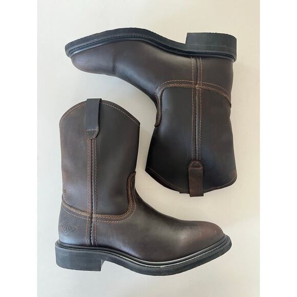 Bonanza 10 Inch Steel Toe Leather Work Boots Men’s US 8.5 EU 41.5 - Picture 8 of 9